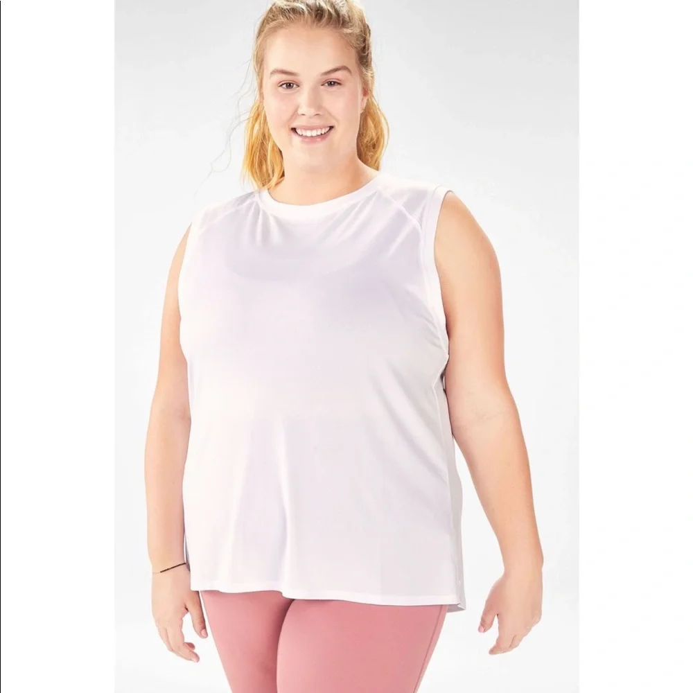 Fabletics Monet Back Tie Back Tank Top XXL White EUC - Picture 4 of 16
